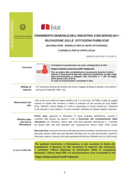 QUESTIONARIO - Indata - Istat