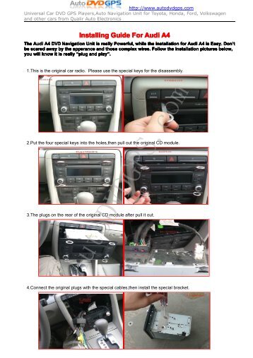 Audi A4 DVD GPS Navigation System Installation ... - Car DVD Player