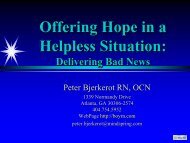 Offering Hope in a Hopeless Situation (Peter Bjerkerot, BSN, OCN)