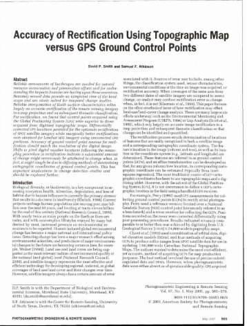 Accuracy of Rectification Using Topographic Map versus GPS - asprs