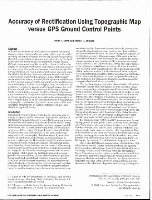 Asprs Accuracy Report.pdf Accuracy of Rectification Using Topographic Map versus GPS - asprs