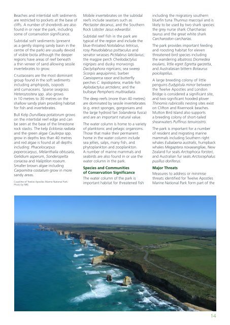 Marine Natural Values Study Summary - Parks Victoria