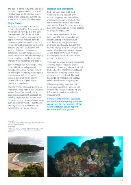 Marine Natural Values Study Summary - Parks Victoria