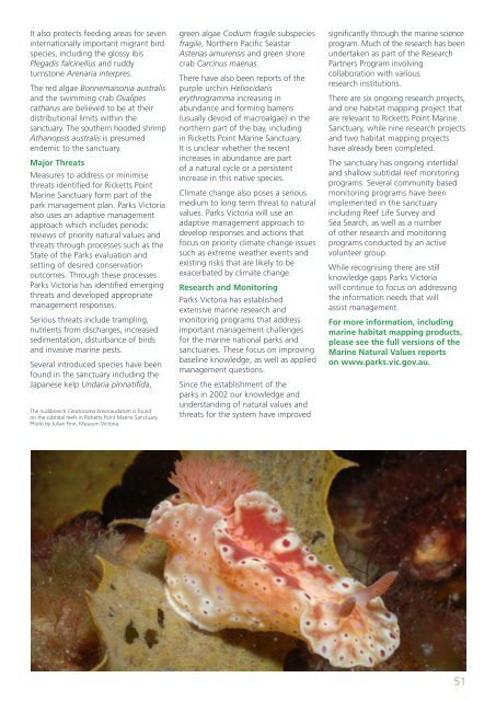 Marine Natural Values Study Summary - Parks Victoria