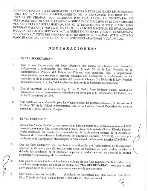 Convenio de ColaboraciÃ³n SecretarÃ­a de EducaciÃ³n y CENEVAL