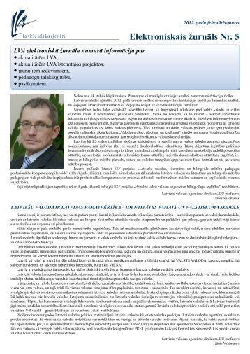 Elektroniskais Å¾urnÄls Nr. 5 (februÄris-marts 2012). - bilingvals.lv