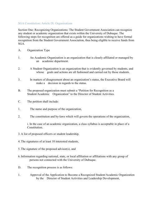 Student Athlete Advisory Committee Constitution - University of ...