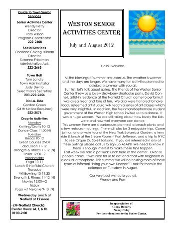 Senior Center News & Calendar July - August 2012