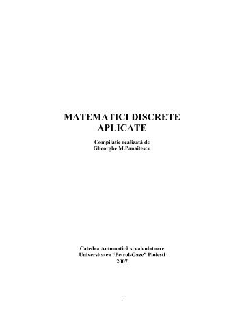 Matematici discrete pentru CS - Departamentul Automatica ...