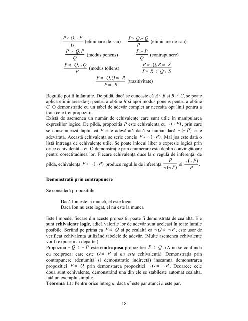 Matematici discrete pentru CS - Departamentul Automatica ...