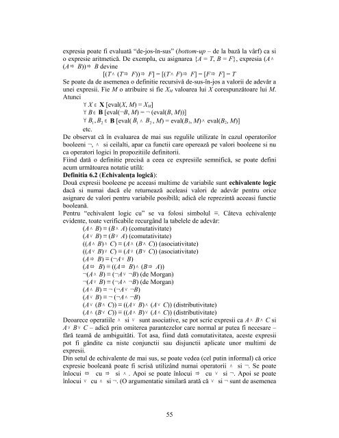 Matematici discrete pentru CS - Departamentul Automatica ...