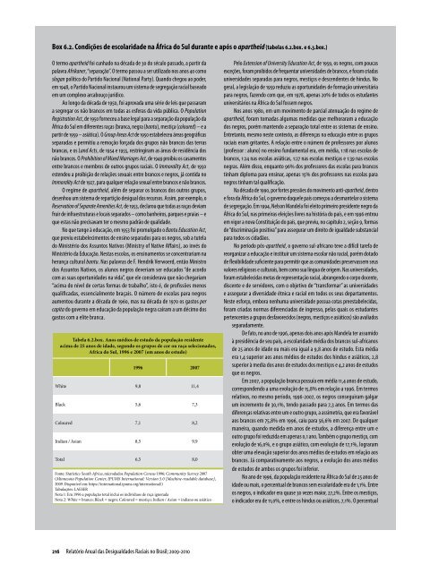 Relatório Anual das Desigualdades Raciais no Brasil; 2009-2010