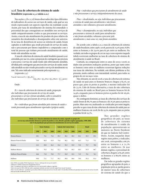 Relatório Anual das Desigualdades Raciais no Brasil; 2009-2010