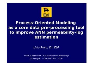 Process-Oriented Modeling as a core data pre-processing ... - Force