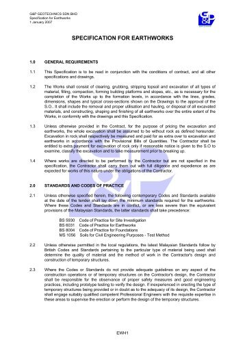 EARTHWORKS SPECIFICATION FOR HILLSIDE ... - Gnpgeo.com.my