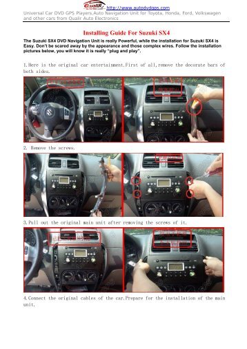 Suzuki SX4 DVD GPS Navigation Installation Guide - Car DVD Player