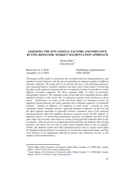 assessing the situational factors and impulsive buying behavior
