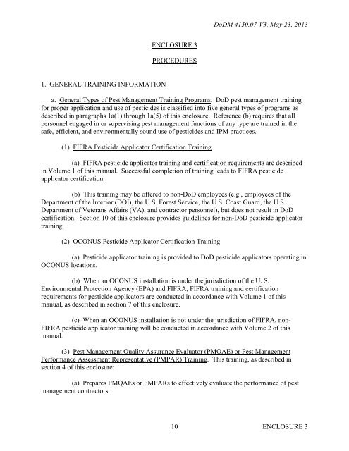 DoD Manual 4150.07, Vol. 3, May 23, 2013 - Defense Technical ...