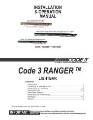 Ranger Install Manual - Code 3 Public Safety Equipment