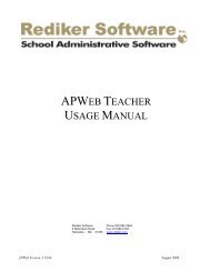 Using APWeb Teacher - Rediker Software, Inc.