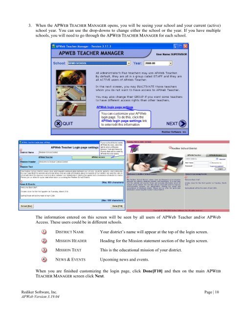 Using APWeb Teacher - Rediker Software, Inc.