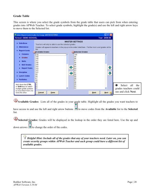 Using APWeb Teacher - Rediker Software, Inc.