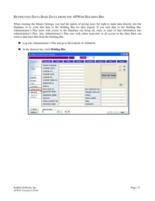 Using APWeb Teacher - Rediker Software, Inc.