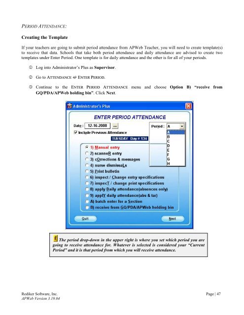 Using APWeb Teacher - Rediker Software, Inc.