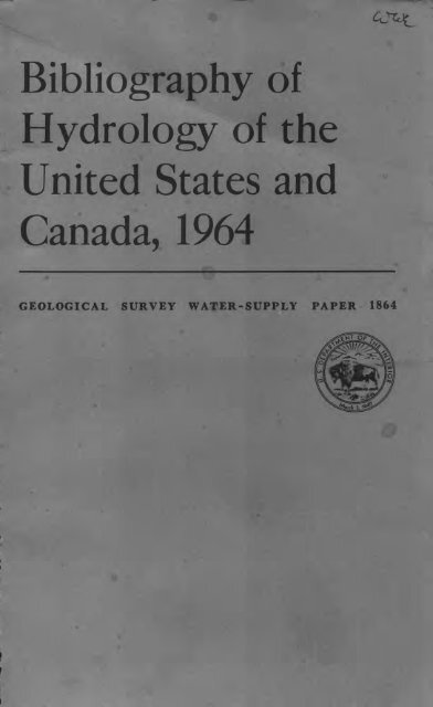 Bibliography Of Hydrology Of The United States And The