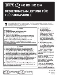 BEDIENUNGSANLEITUNG FÜR FLÜSSIGGASGRILL - BBQ-Shop24