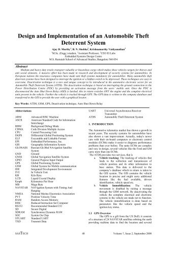 Design and Implementation of an Automobile Theft Deterrent System