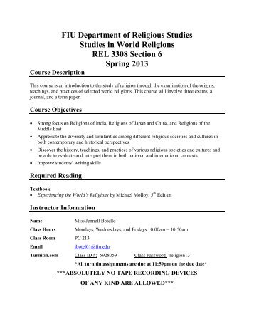 Syllabus - Department of Religious Studies