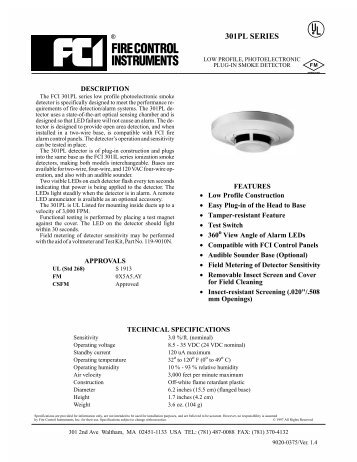 301PL SERIES - Gamewell-FCI