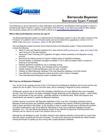 Barracuda Bayesian Barracuda Spam Firewall