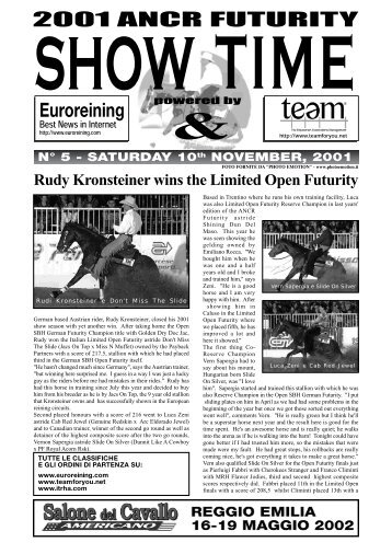 Rudy Kronsteiner wins the Limited Open Futurity - Team srl