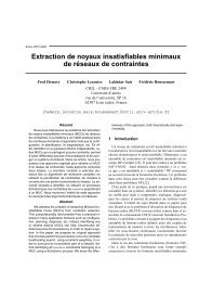 Extraction de noyaux insatisfiables minimaux de réseaux de ...