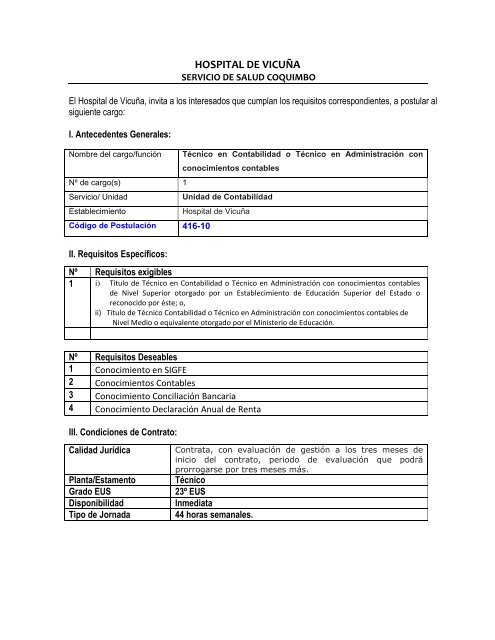 416-10 Contabilidad - Servicio de Salud Coquimbo