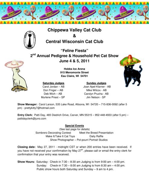 Chippewa Valley Cat Club Central Wisconsin Cat Club Feline