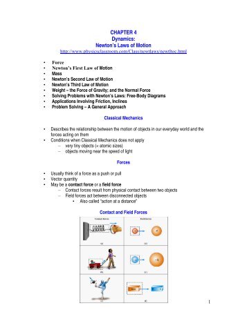 CHAPTER 4 Dynamics: Newton's Laws of Motion - Physics-matters.net