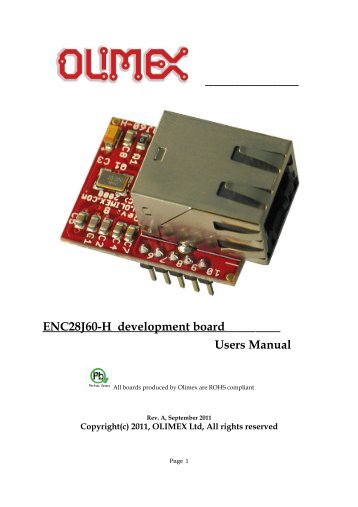 ENC28J60-H development board - Olimex