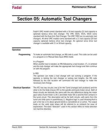 Section 05: Automatic Tool Changers - FadalCNC.com