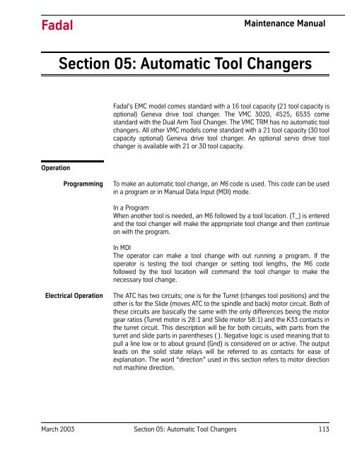 Section 17: Service Programs - FadalCNC.com