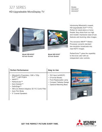 Full-Color Brochure from Mitsubishi - DLP TV Review