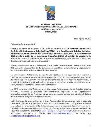 Carta de invitación oficial - COPA