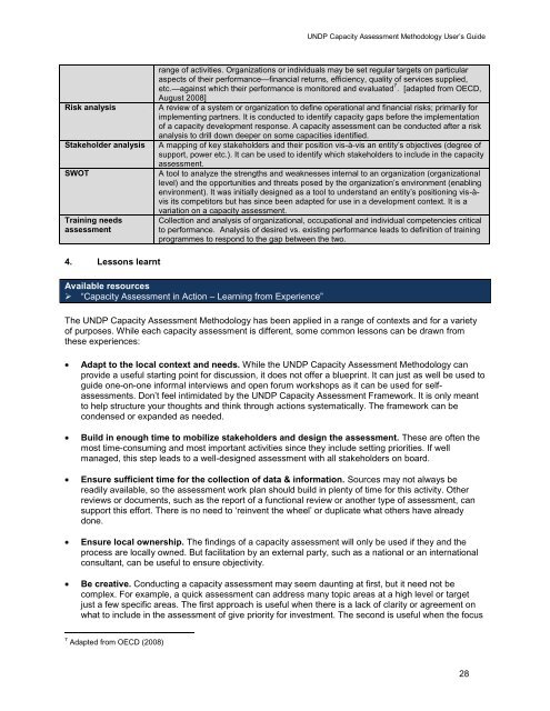 UNDP Capacity Assessment Users Guide.pdf - Africa Adaptation ...