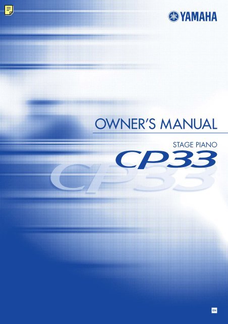 CP33 Owner's Manual - Yamaha Downloads