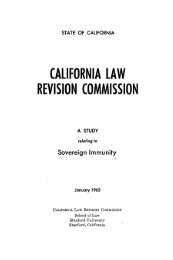 Sovereign Immunity - California Law Revision Commission - State of ...