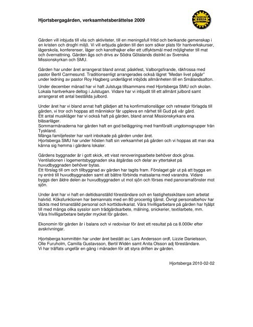 Ã¥rsmÃ¶teshandlingar 2010 - Svenska Missionskyrkan SMU i SÃ¶dra ...