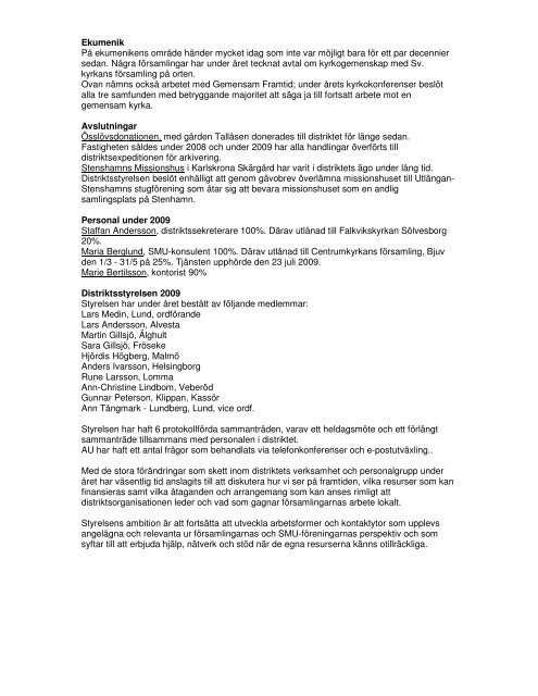 Ã¥rsmÃ¶teshandlingar 2010 - Svenska Missionskyrkan SMU i SÃ¶dra ...