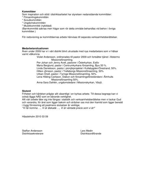 Ã¥rsmÃ¶teshandlingar 2010 - Svenska Missionskyrkan SMU i SÃ¶dra ...
